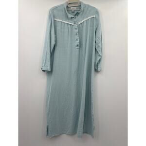 Cabernet Women’s Gingham Sleep Dress Nightgown Traditional Size M Cotton Blend